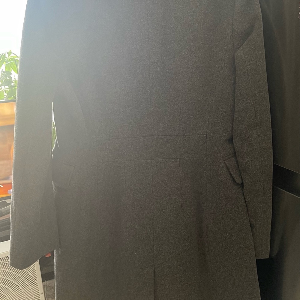 Jacob Gray Trench Coat Wool Blend Formal - Picture 3 of 3